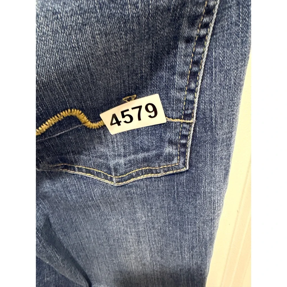 7‎ For All Mankind Womens Ankle Jeans Distressed Gwenevere Blue 28